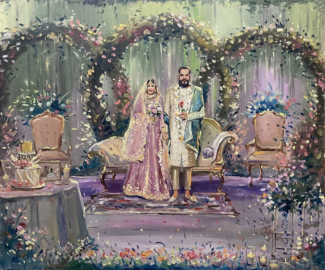 Sofina and Jibran Live Wedding Painting