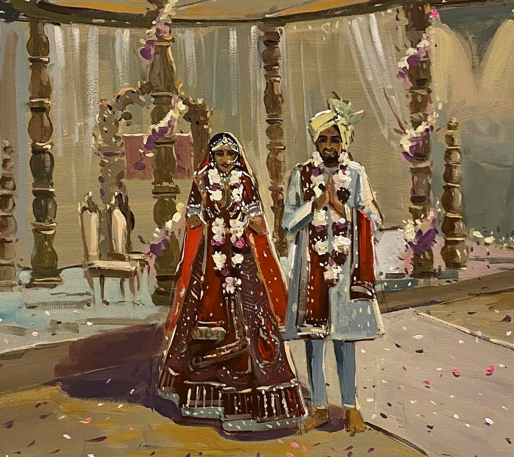 Divyakant and Kirti Live Wedding Painting