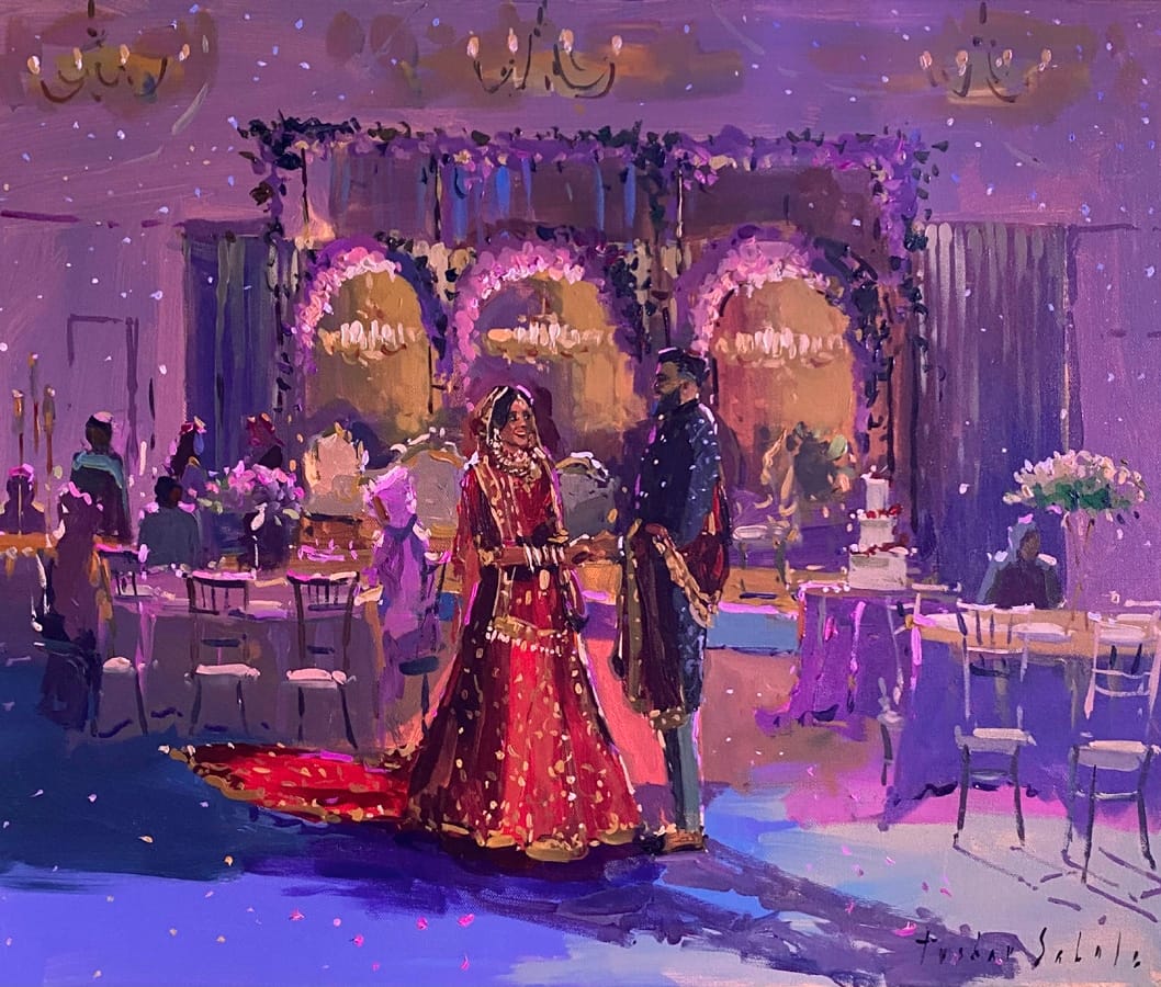 Aniqa and Meraj Live Wedding Party Painting