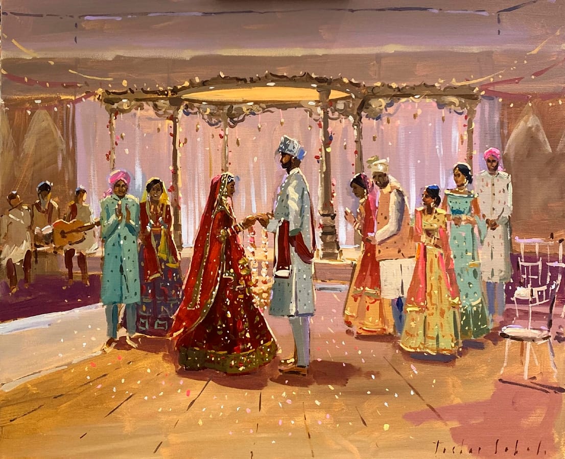 Karishma and Asheesh Wedding Painting